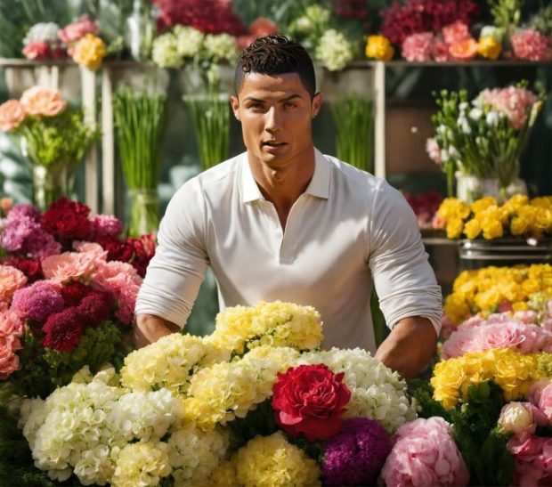 کریستیانو رونالدو در گل فروشی