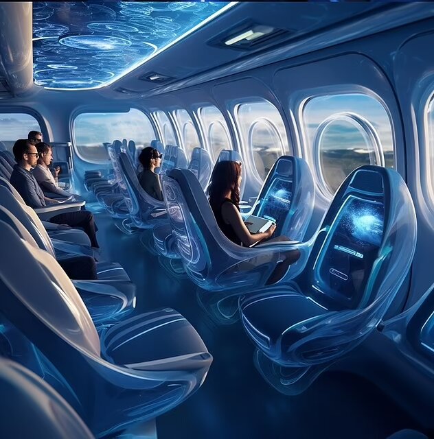 تصاویر هوش مصنوعی از کابین هواپیماها